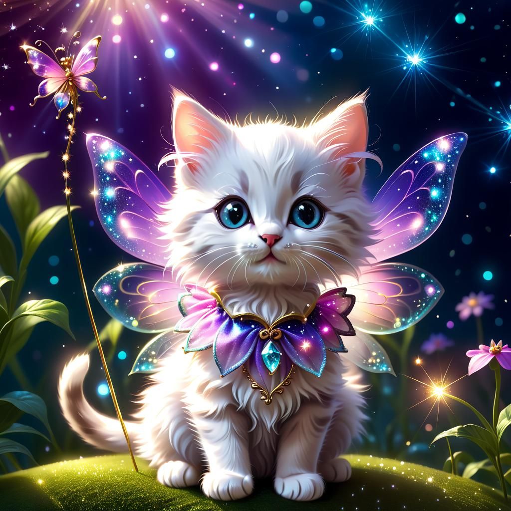 Fairy Kitten in Surreal Fantasy Style