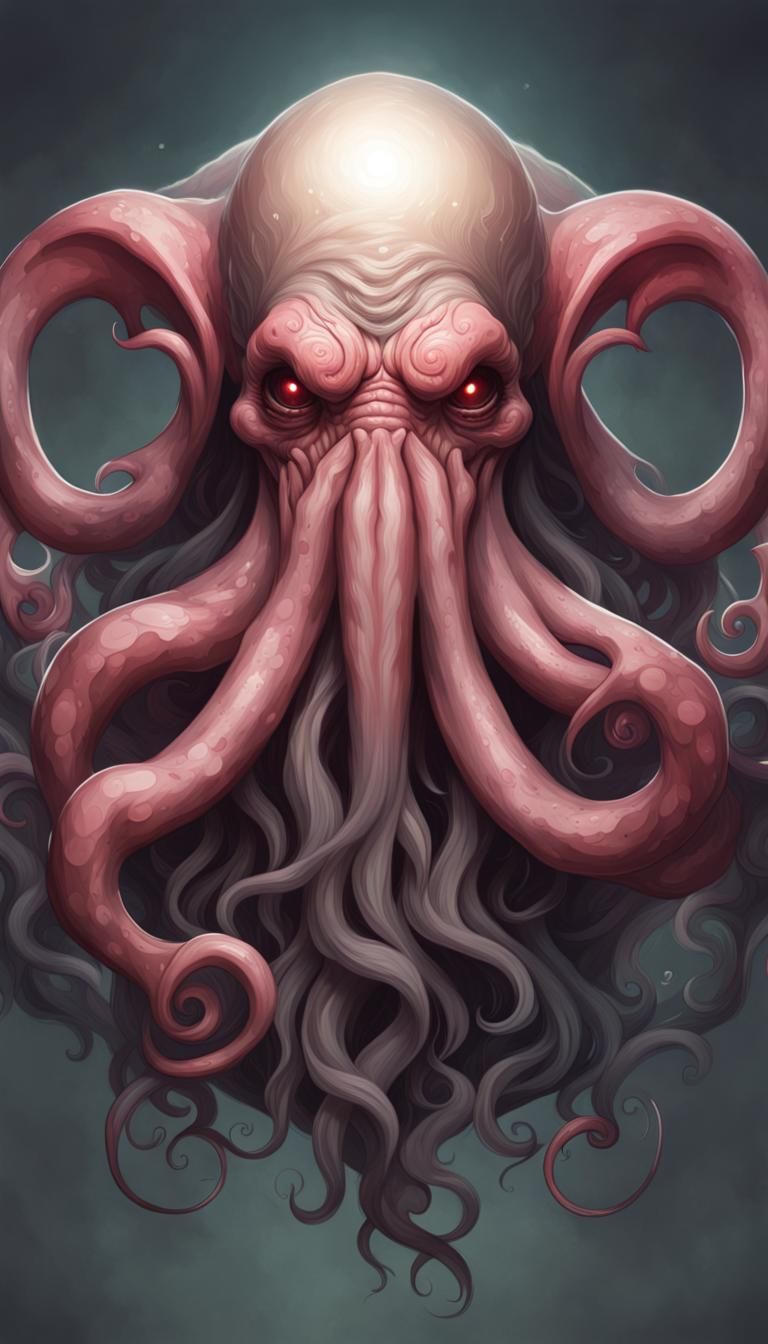 Cthulhu Binding of Isaac Portrait: Hyperdetailed Art