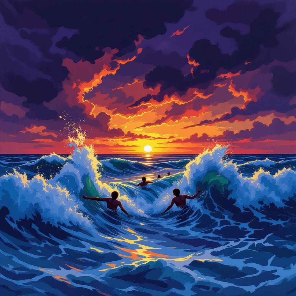 Violent Rip Current Pulls Swimmers Out to Sea at Stormy Suns...