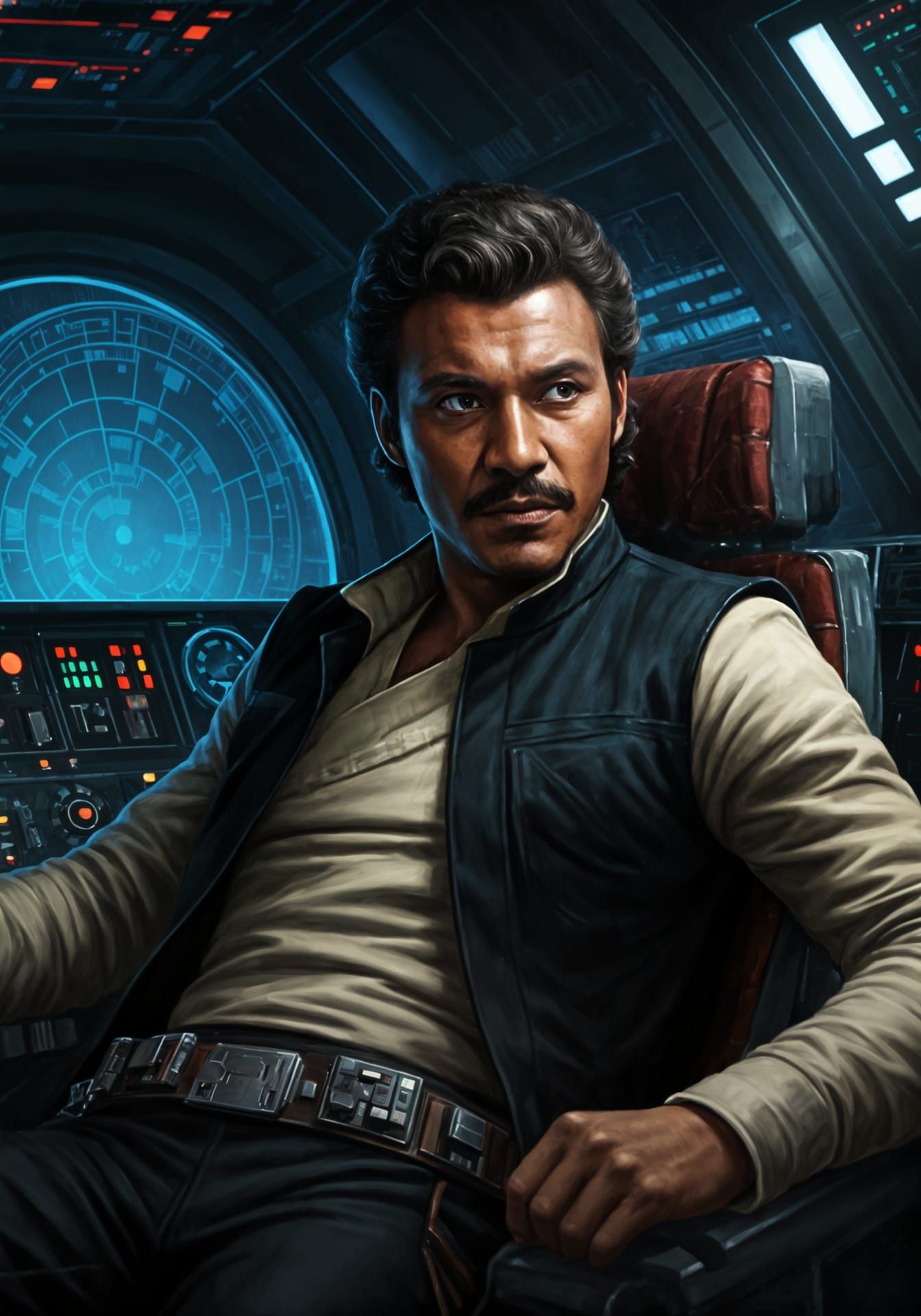 Lando Calrissian Cosplays Han Solo on Millennium Falcon