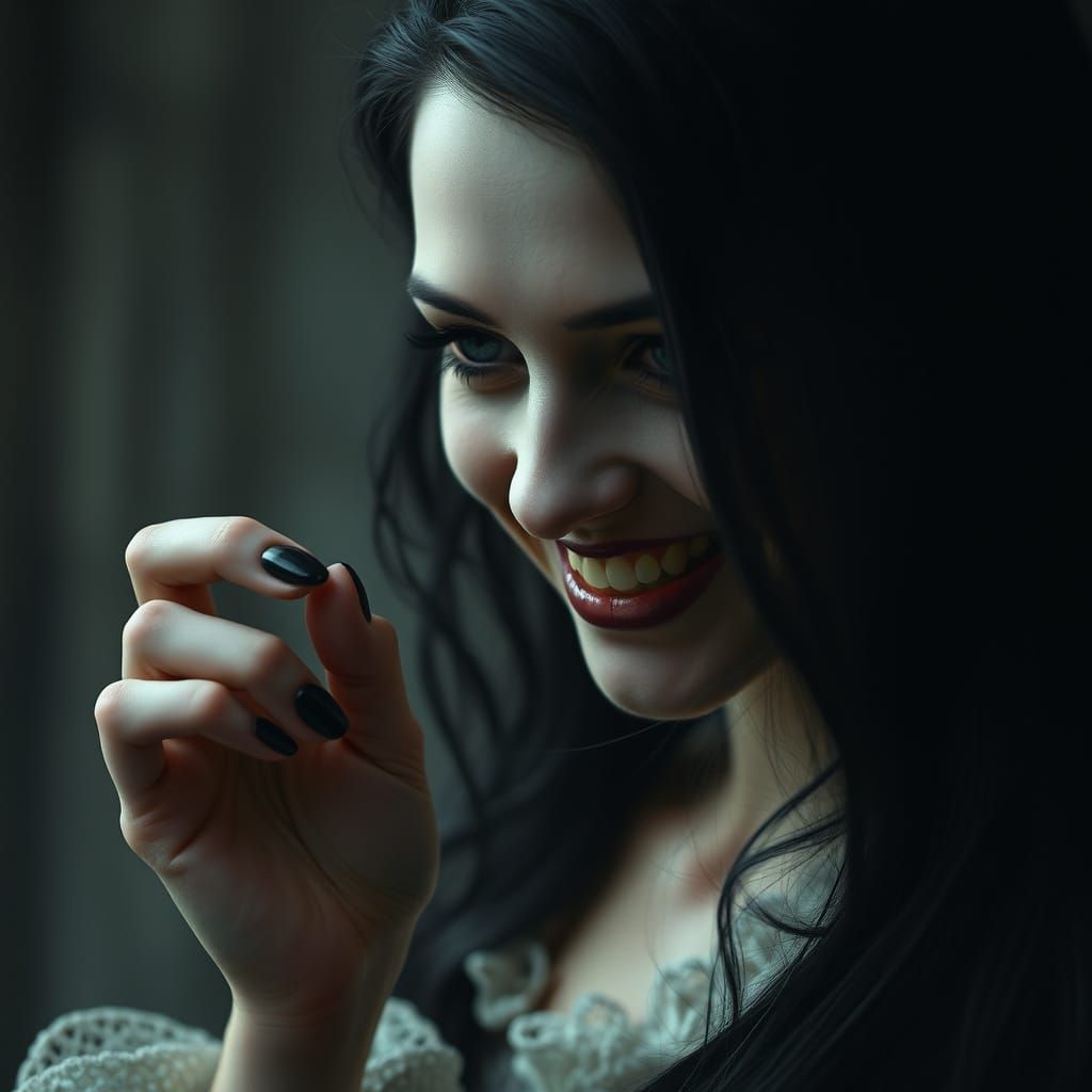 Vampire Woman with Gothic Mystery Aesthetic