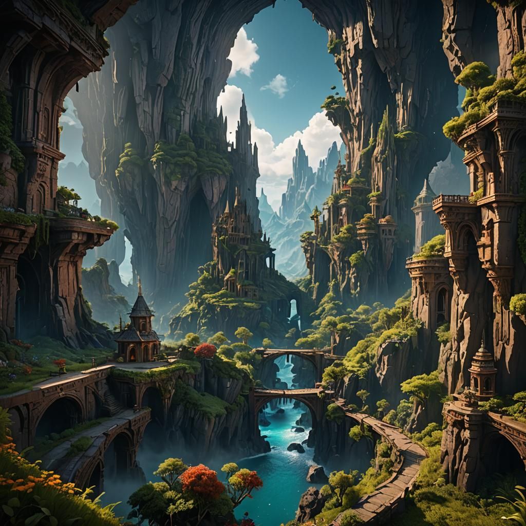 Fantastical Horizon in Deep Color: Matte Painting