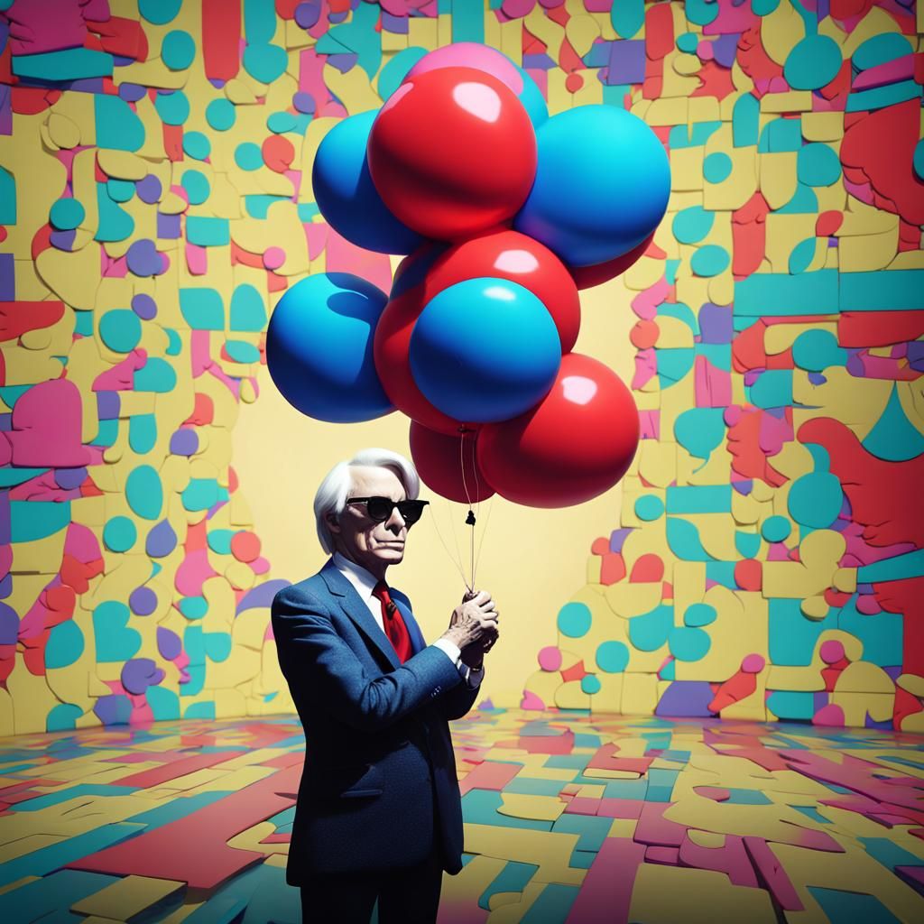 Pop Art Portrait with Balloon Dog