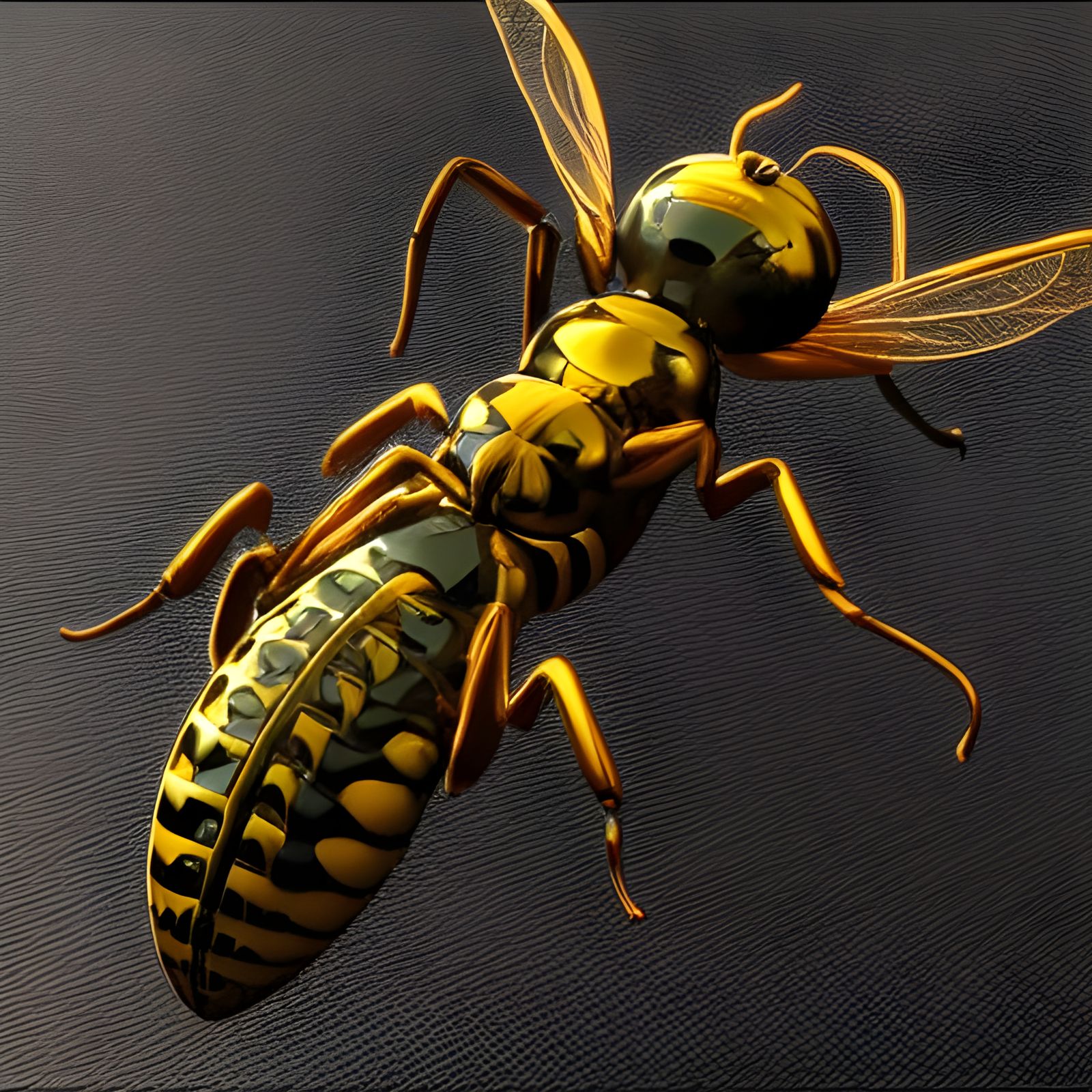 Intricate Filigree Metal Wasp Design in 8K
