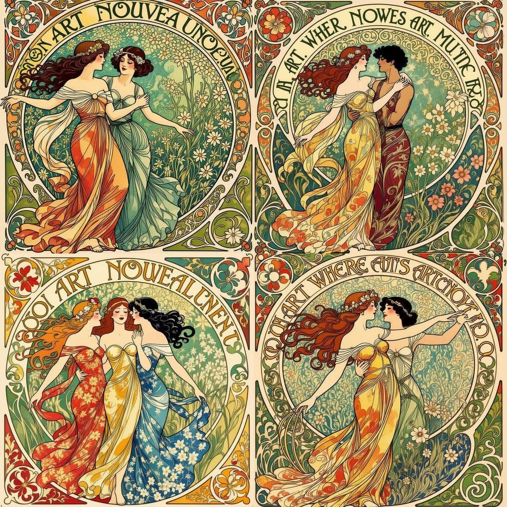 Art Nouveau Elegance: Nature's Embrace in Sinuous Curves