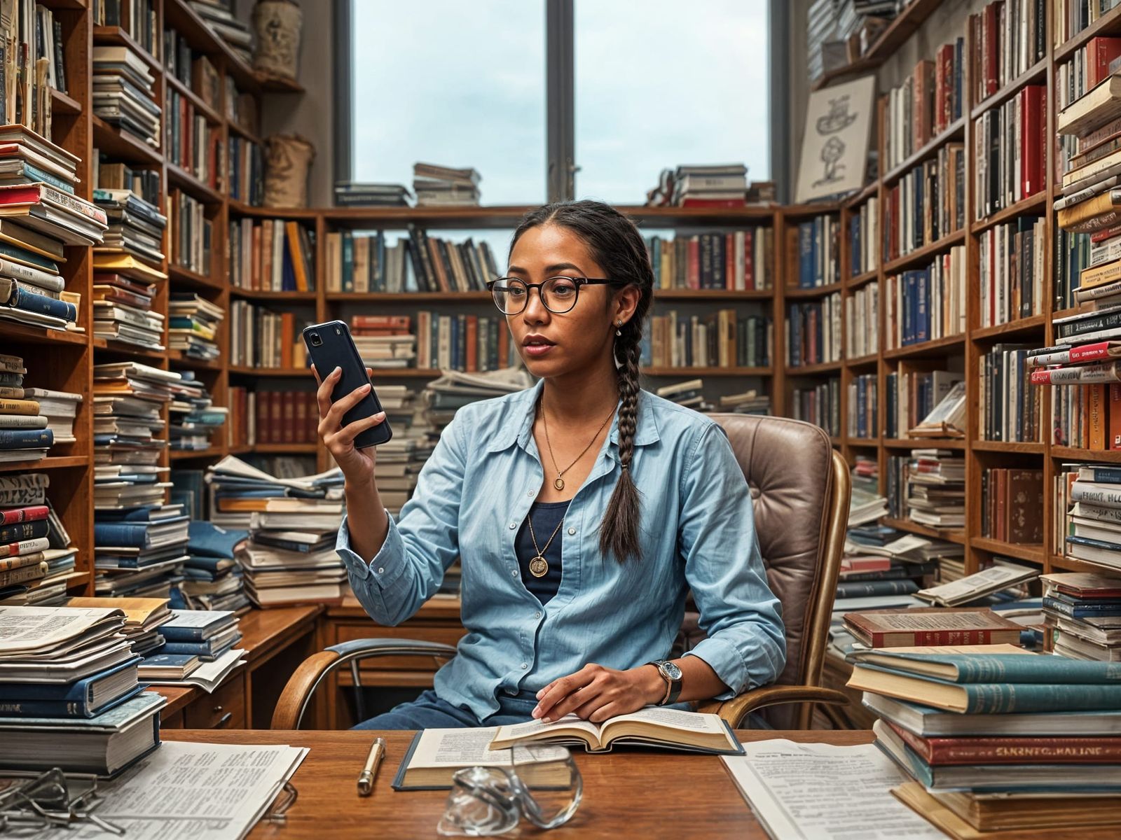 Photorealistic Image of a Young Female Journalist