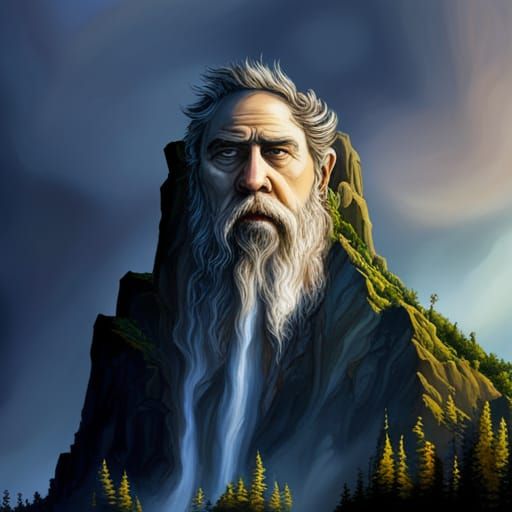 Old Man Mountain Face Formed by Rocks