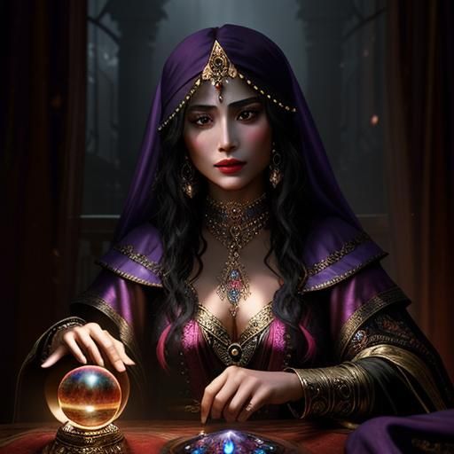 Gypsy Fortune Teller Crystal Ball: Digital Matte Painting