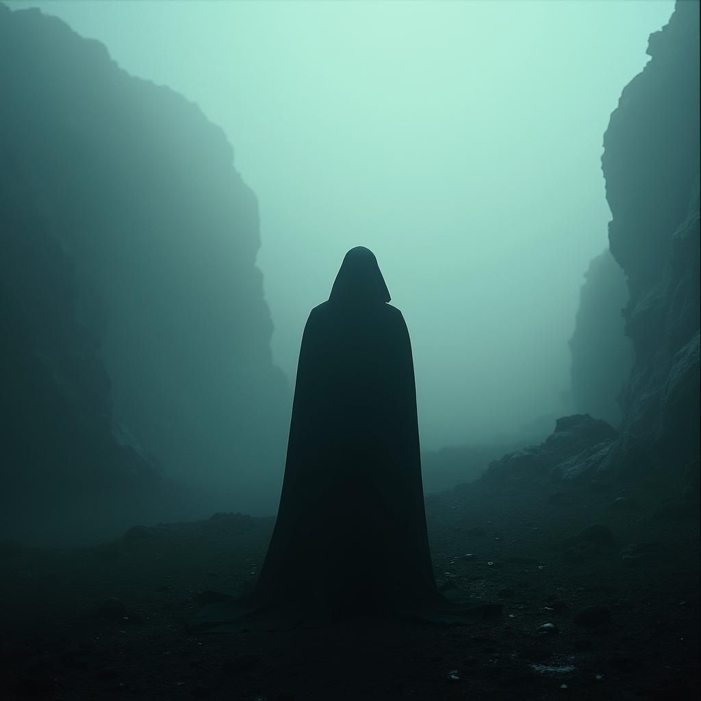 Mysterious Figure in Dark Cinematic Surrealism