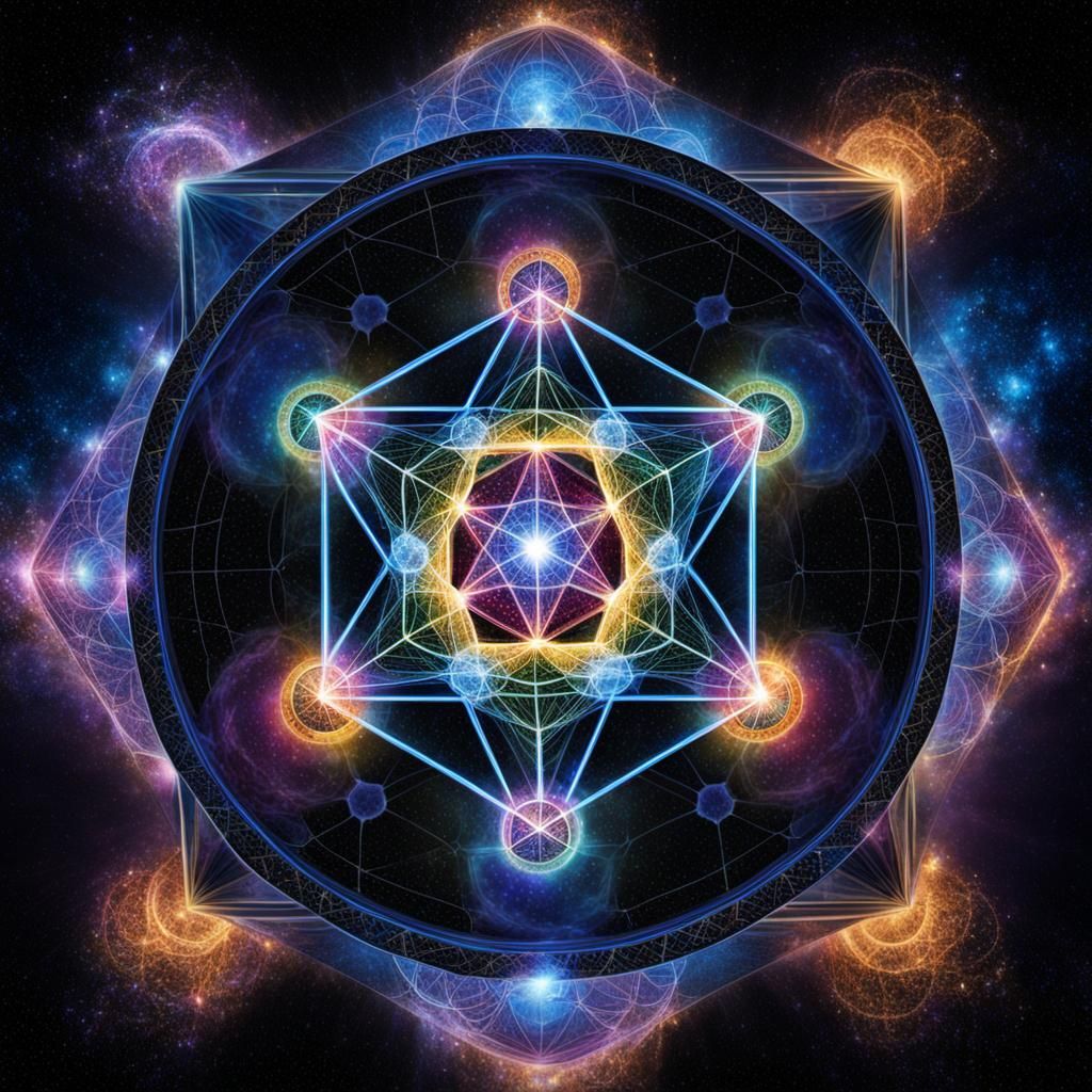 Intricate Metatron's Cube Sacred Geometry