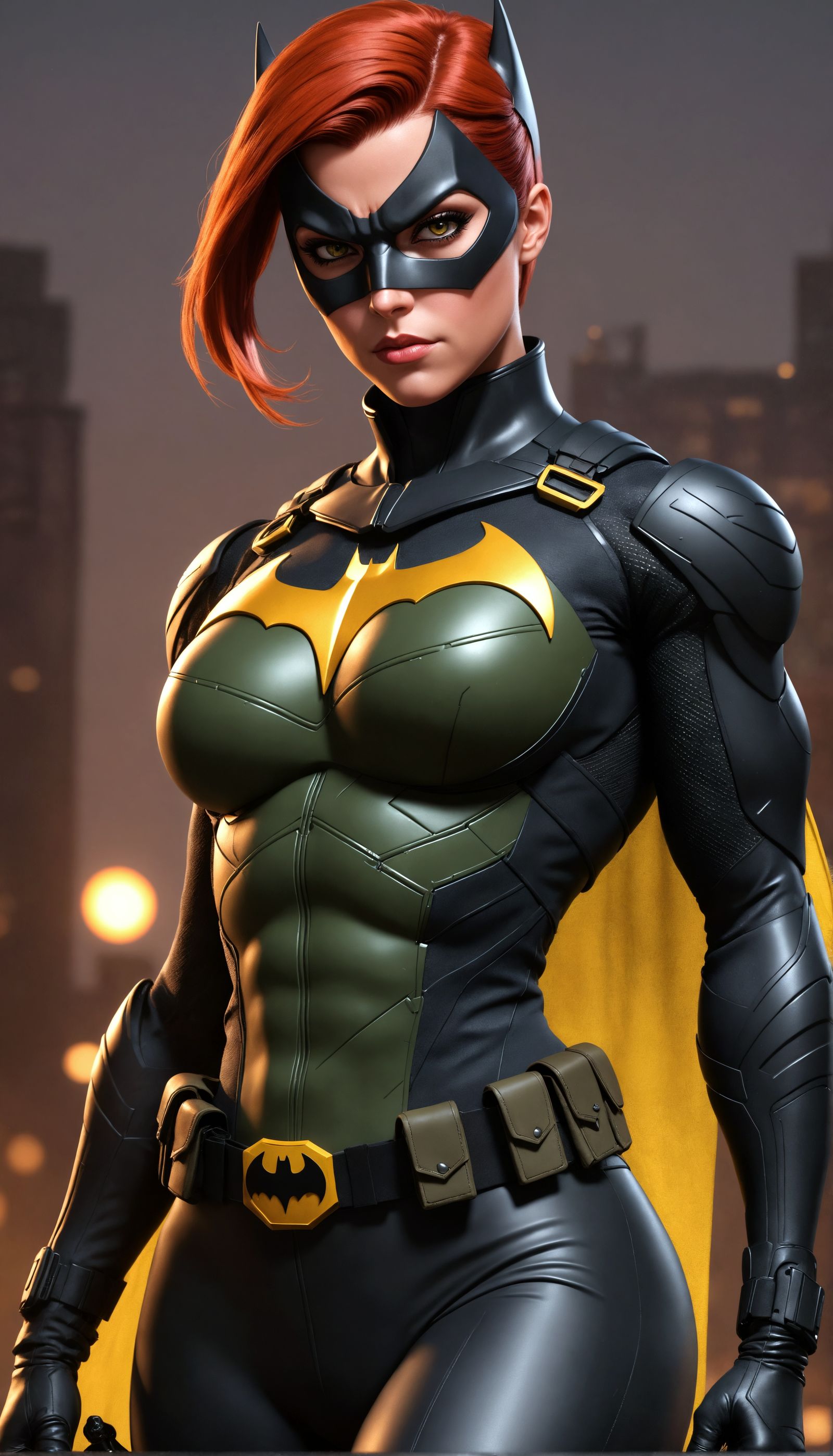 Tactical Batgirl in 3D Anime Style