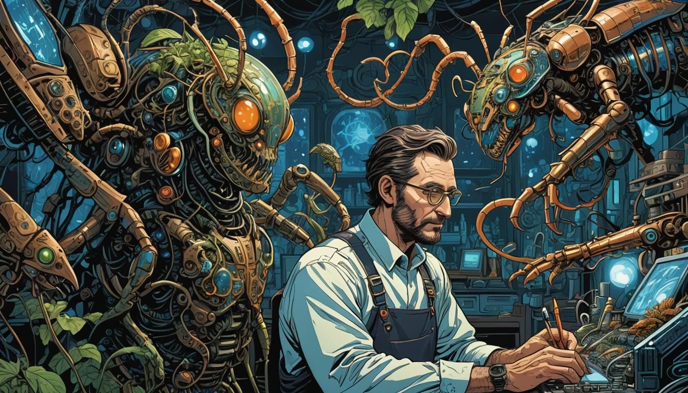 Robot Insect Virus in Polish Comic Style