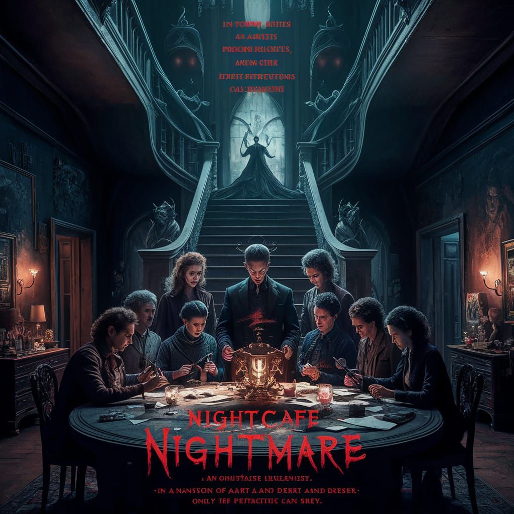 Chilling Horror Movie Poster: NightCafe Nightmare