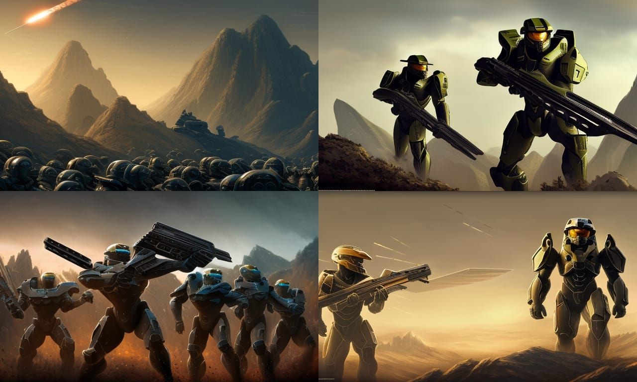 Epic Spartan Army in Detailed Matte Painting