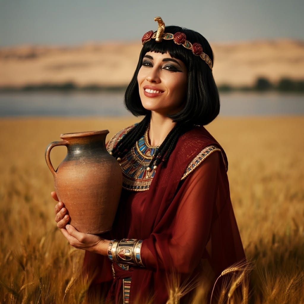 Ancient Egyptian Goddess of Beer in a Lavish Cinematic Scene
