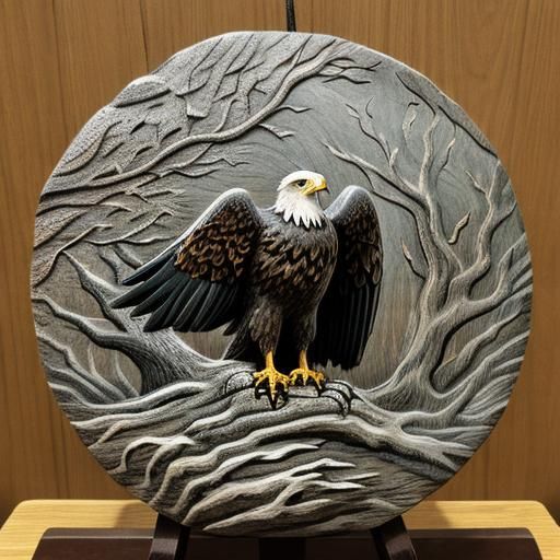 Eagle Tree Carving: Nature Art