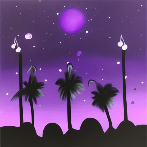 Abstract Purple Night Digital Art