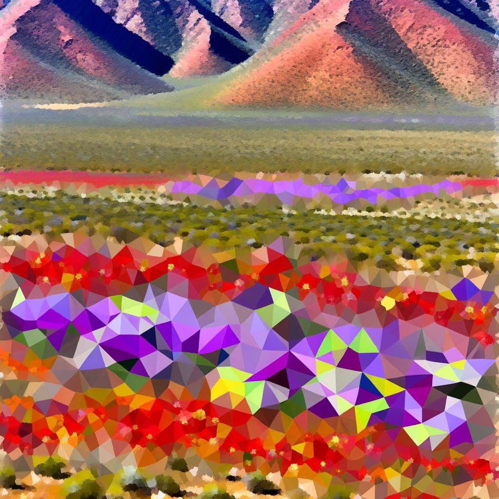 Flinders Ranges in Cubist Spring Colors