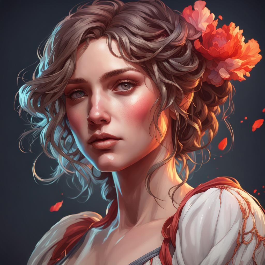 Woman's Heart on Sleeve: Hyperdetailed Portrait