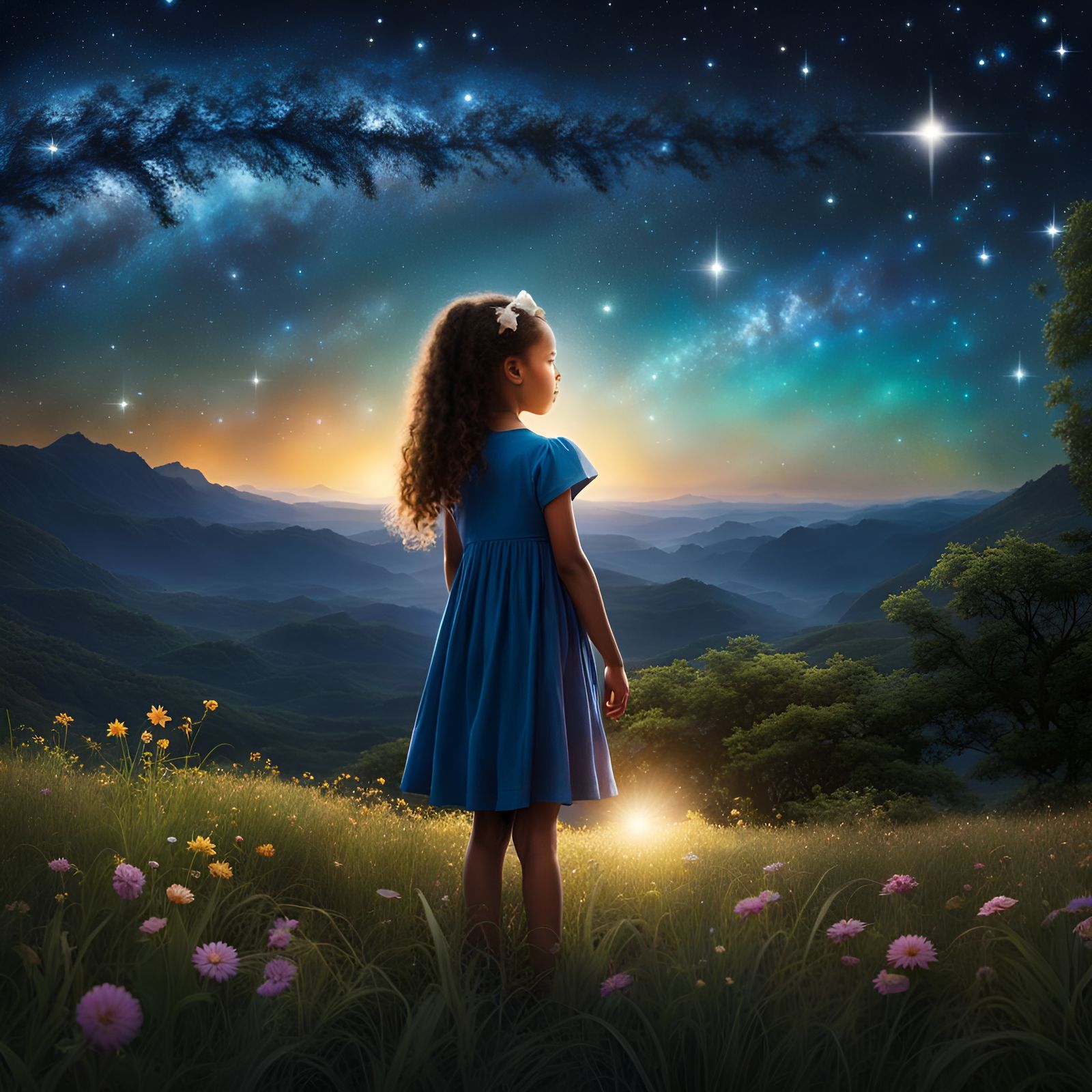 Child Gazing at Stars, Dreaming of Miracles