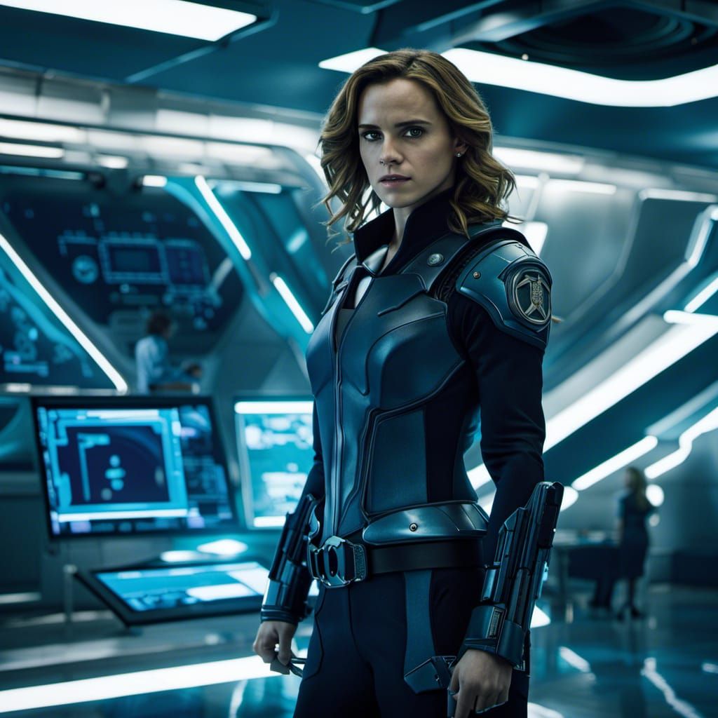 Futuristic Hermione Granger as Military Warrior