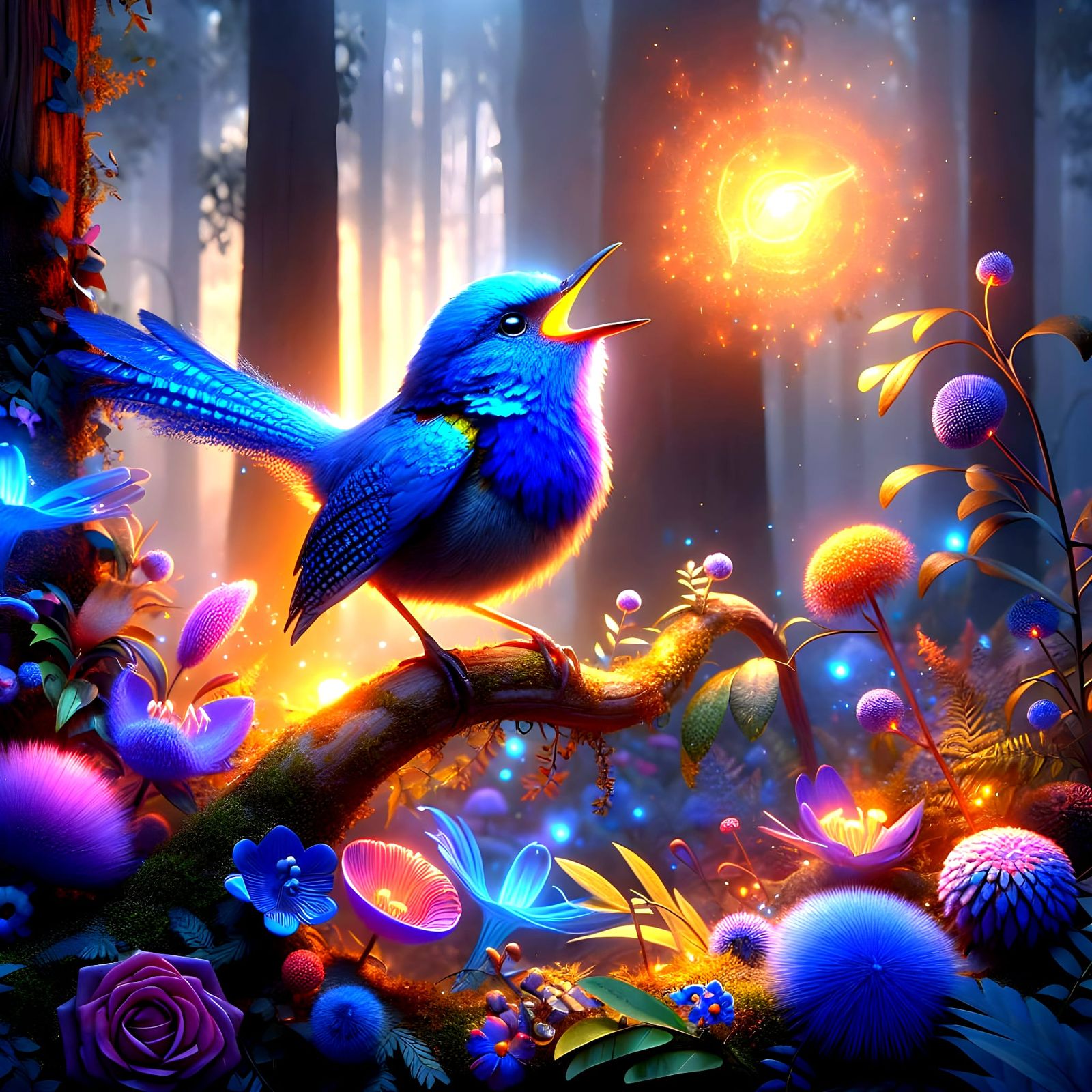 Joyful Splendid Blue Wren Shines Bright in Vibrant Australia...