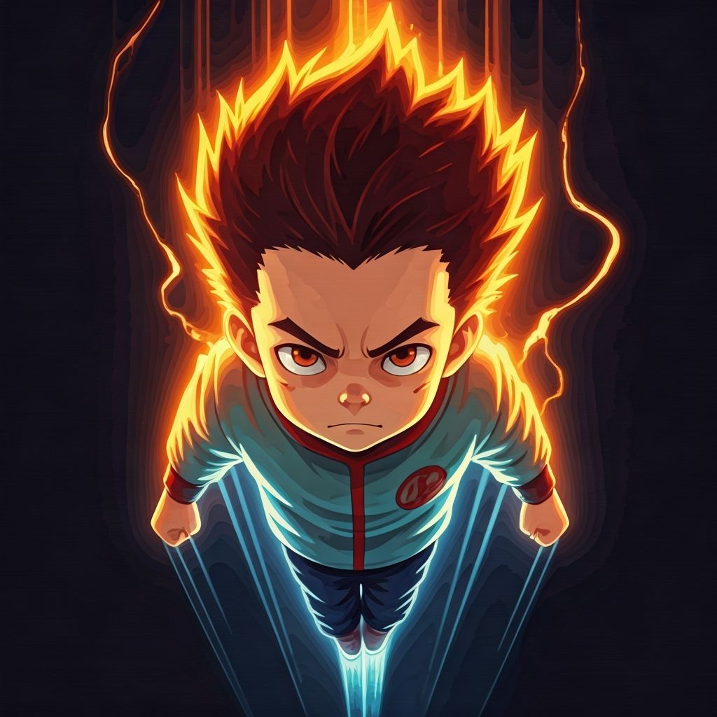 Child with Energy Powers Flying at Light Speed