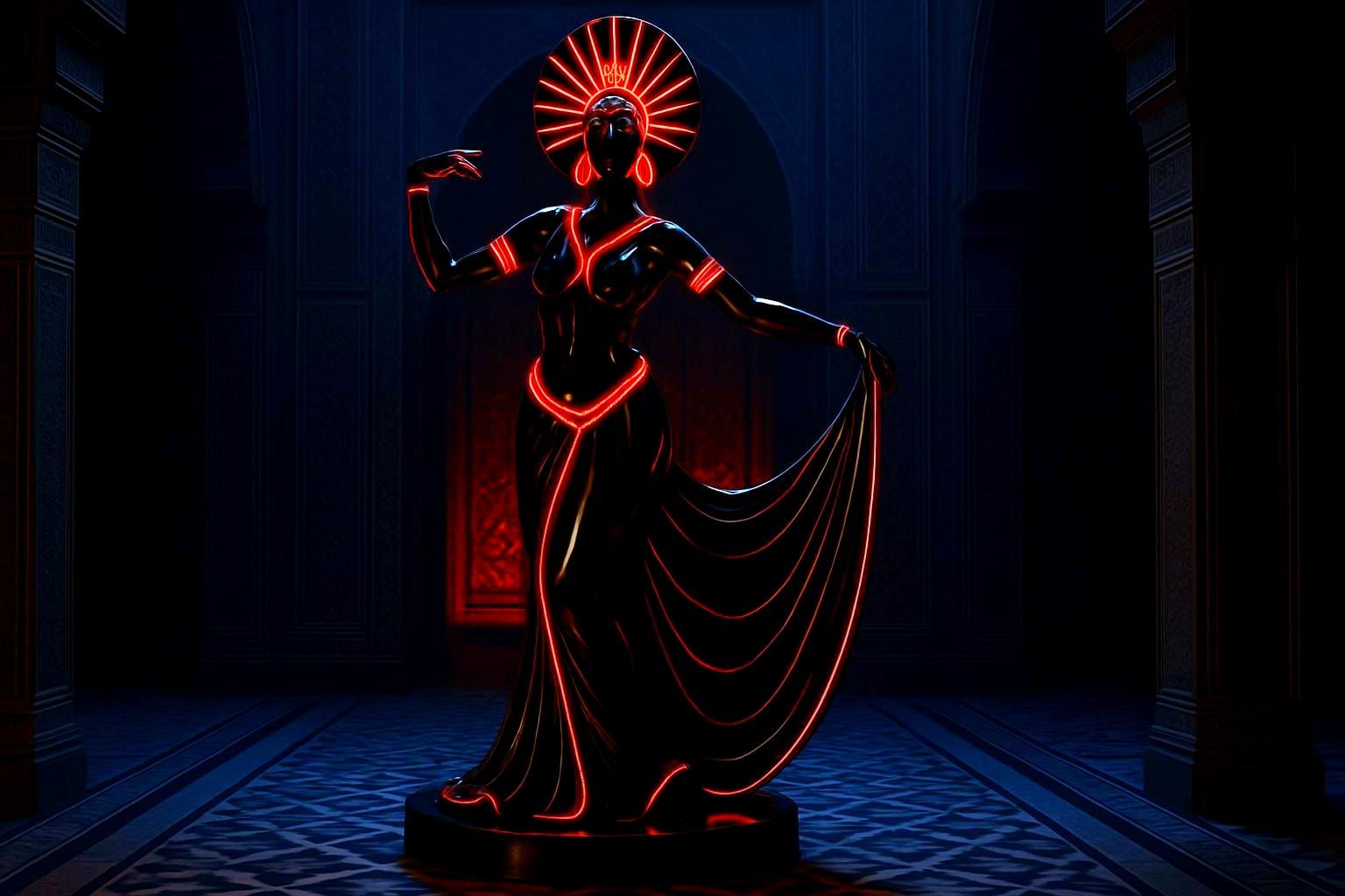 Onyx Sculpture of Dancing Goddess in Morocco