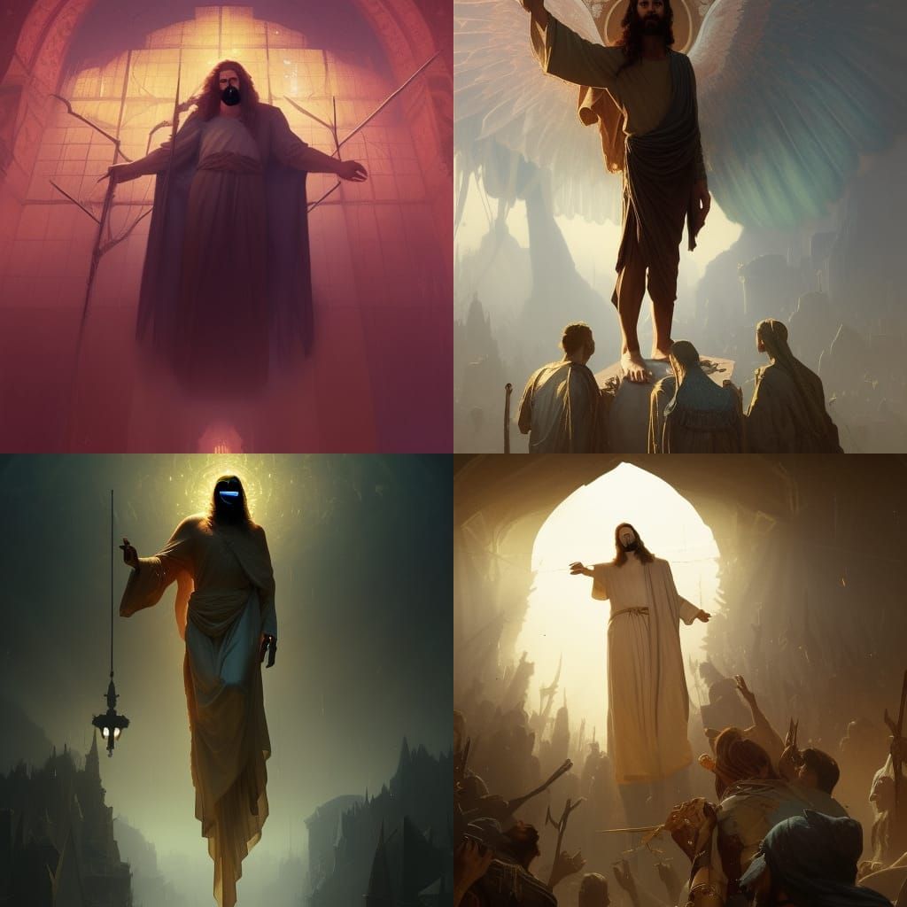 Jesus in Dark Fantasy Style, Hyperdetailed Art