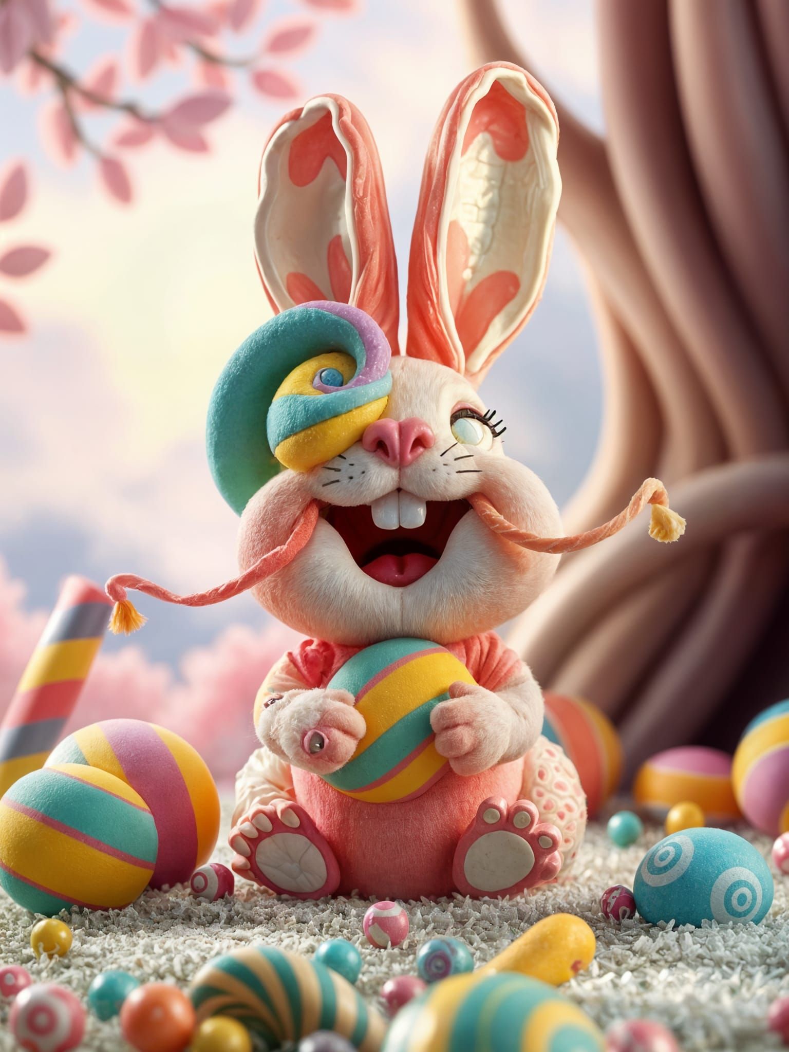 Candy Chibi Bunny: Detailed Digital Matte Painting