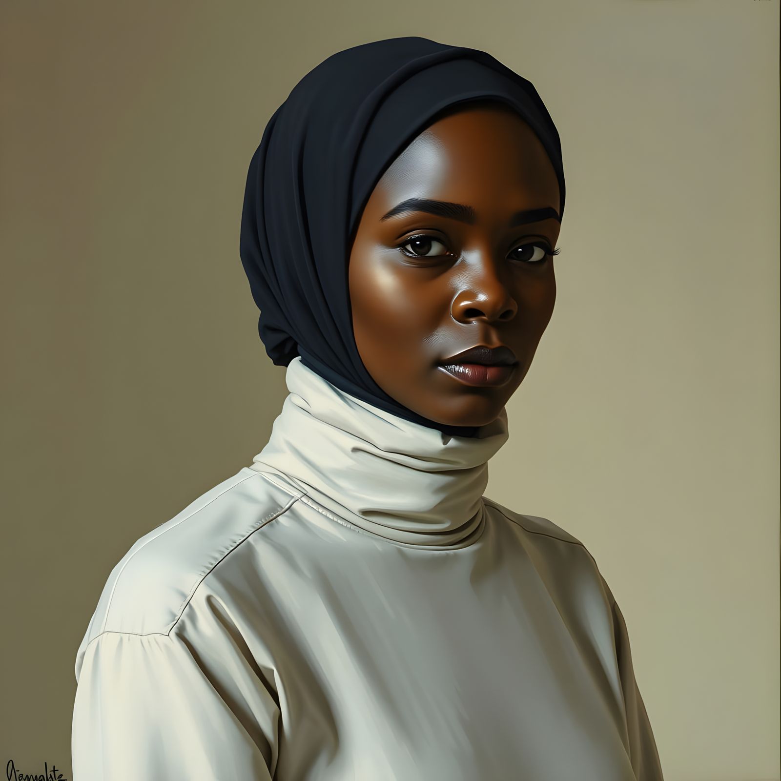 Elegant Hijabi Portrait in Earth Tones