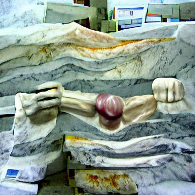 Abstract Sculpture of Stone and Marble Figure