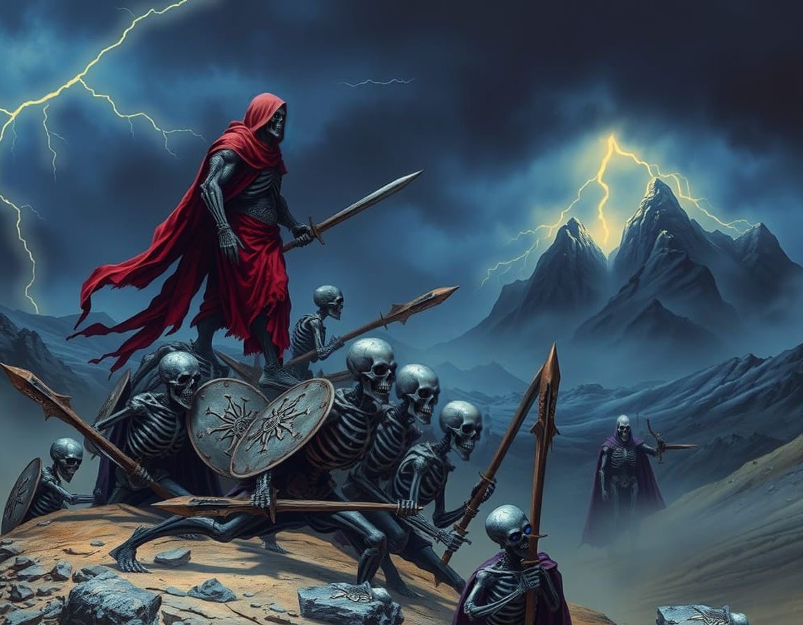 Skeletor Commands Dark Skeleton Legion in Gothic Oil Paintin...