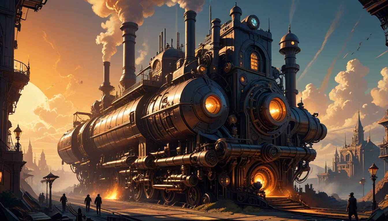 Cyberpunk Exoplanet Cityscape in Industrial Futurist Style