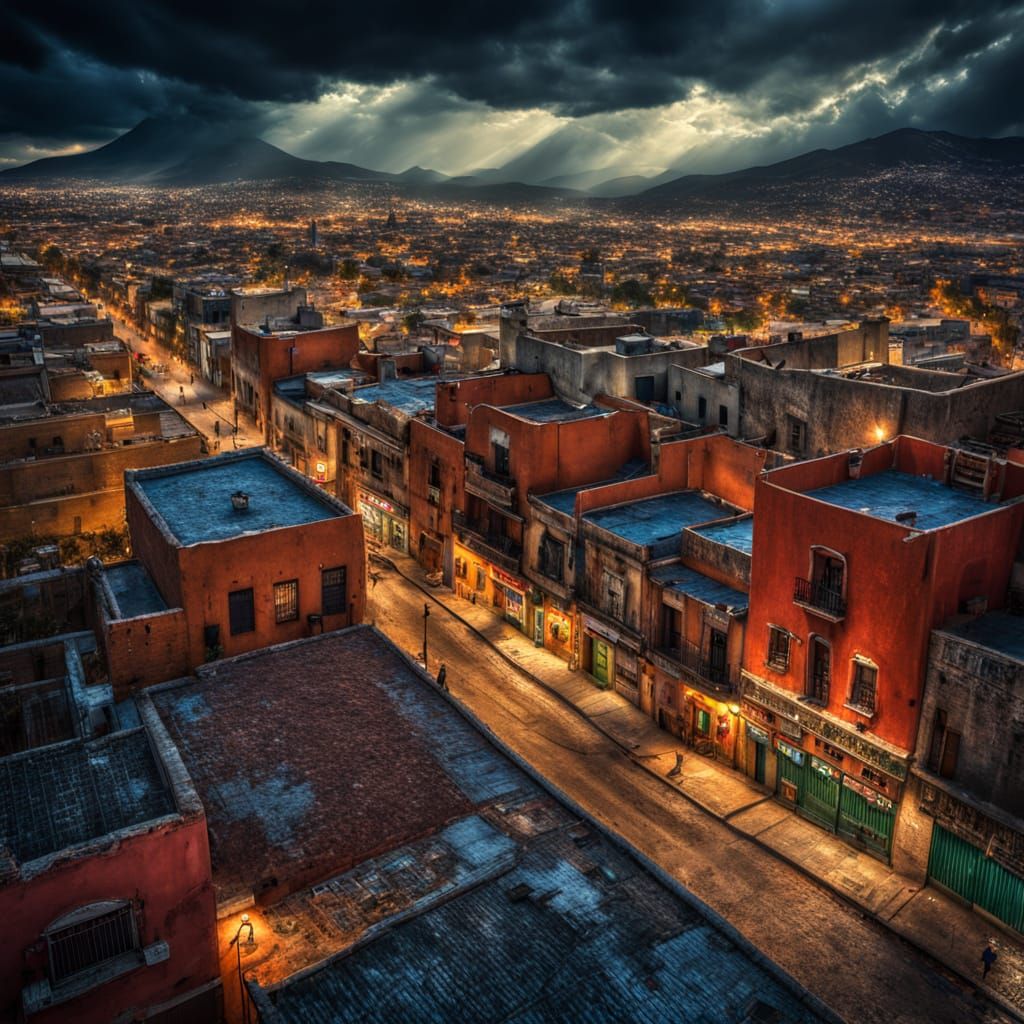 Vibrant Mexico Cityscape in Hyperrealistic HDR