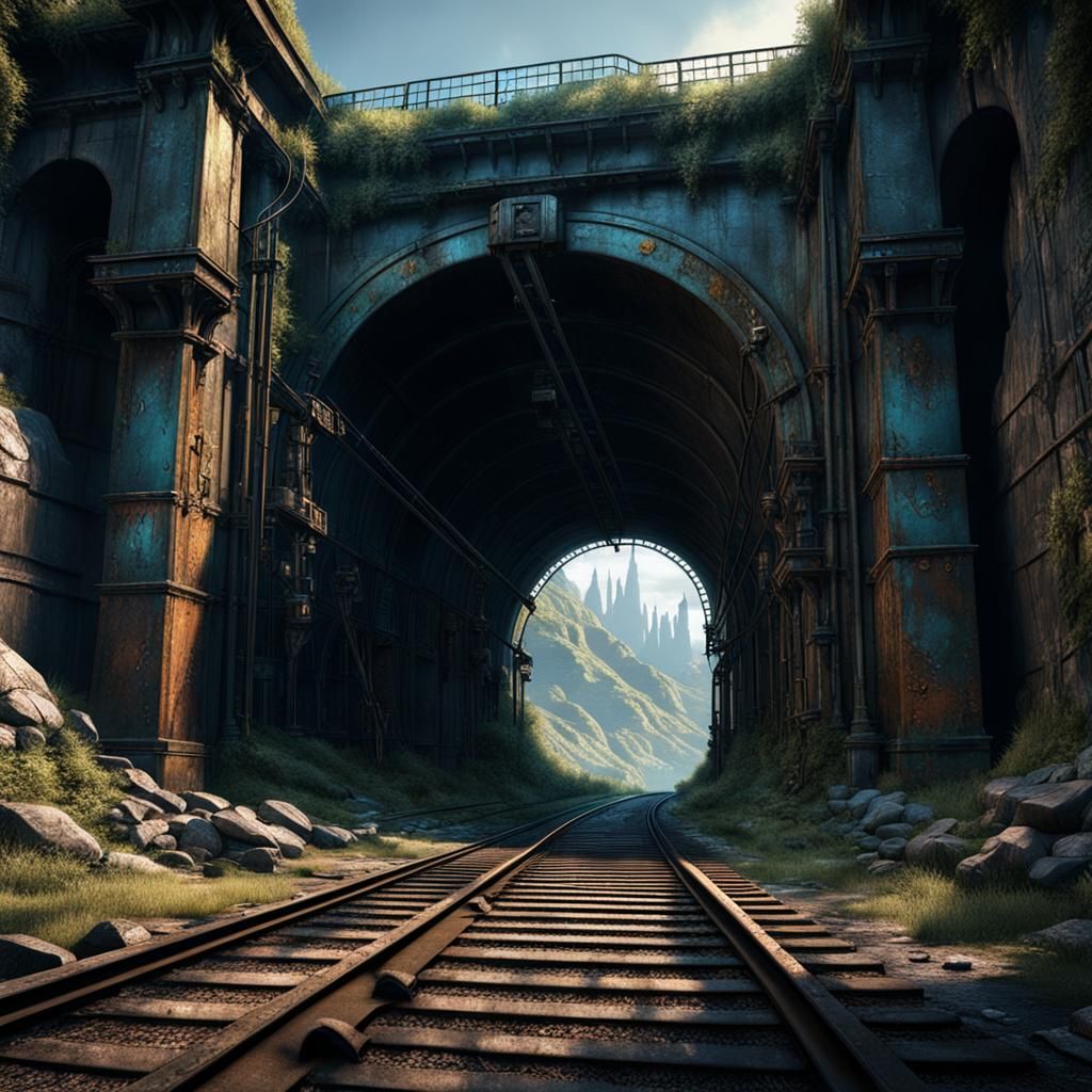 Boarded Up Abandoned Train Tunnel Entrance