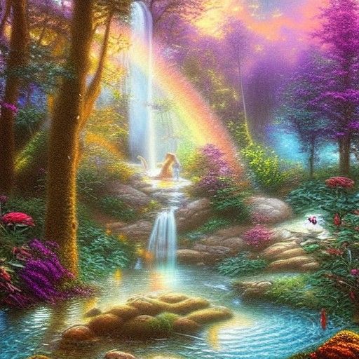 Golden Goddess Rises in Magical Forest