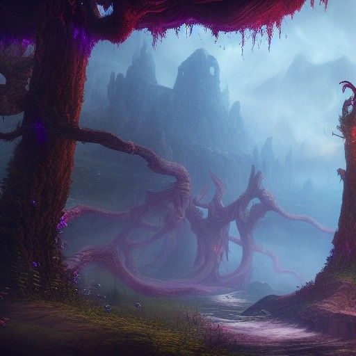 Detailed Druid Matte Painting in Deep Color