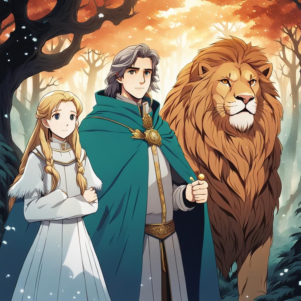 Lucy and Edmund's Narnia Encounter: Anime Style