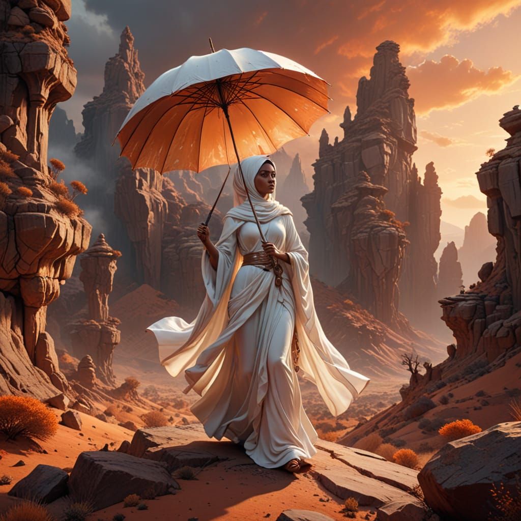 Surreal Desert Goddess Rides Majestic Camel Through Gothic L...