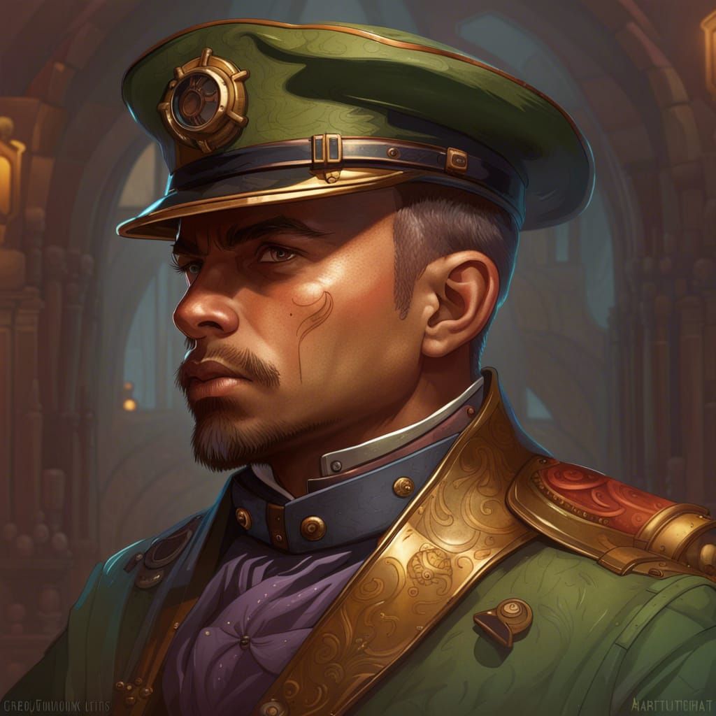 Steampunk Marine Portrait in Hyperdetailed Style