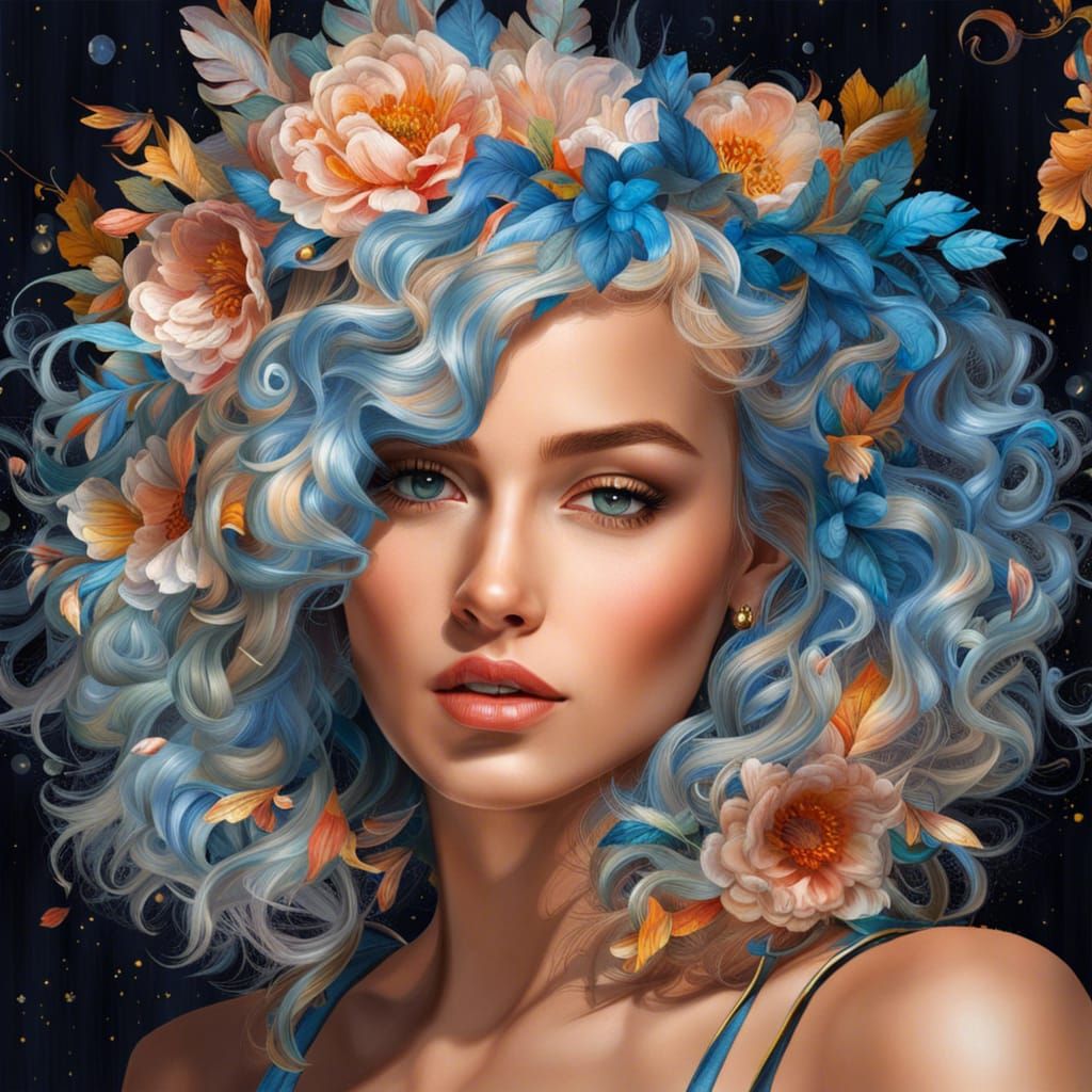 Detailed Pointillist Portrait with Dynamic Lighting