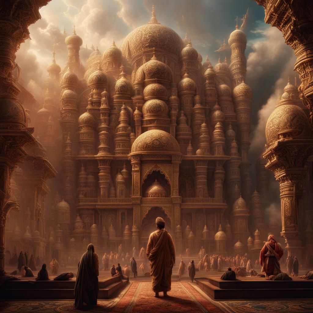 Ahura Mazda and Waheguru: Epic Digital Painting