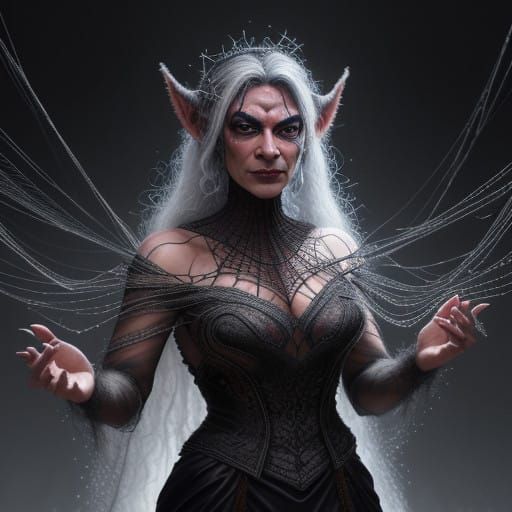 Intricate Felted Wool Art of an Orc in Elegant Satin Thread....