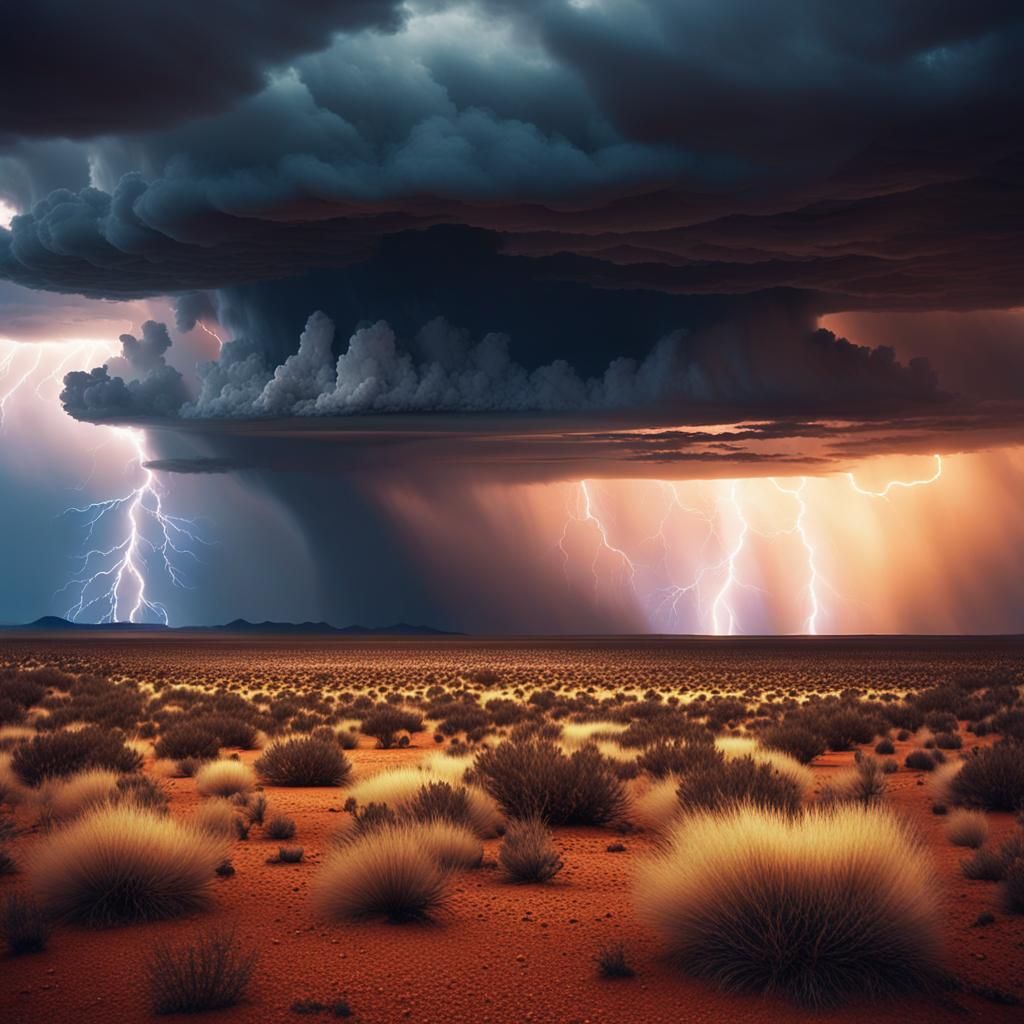 Stormy Fantasy Outback in Cinematic Film Still Style