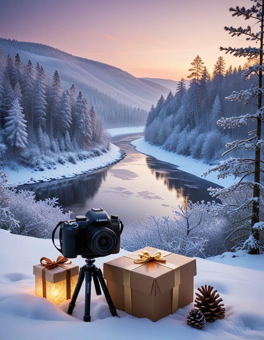 Serene Latvian Winter Landscape in Twilight