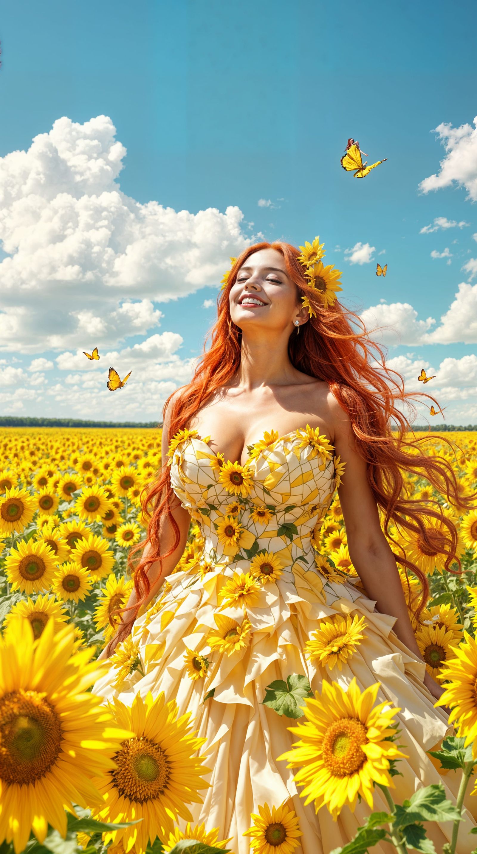 Sunflower Goddess in Vibrant Bloom