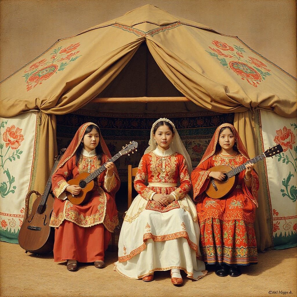 Uyghur Wedding Ceremony in an Abstract Style