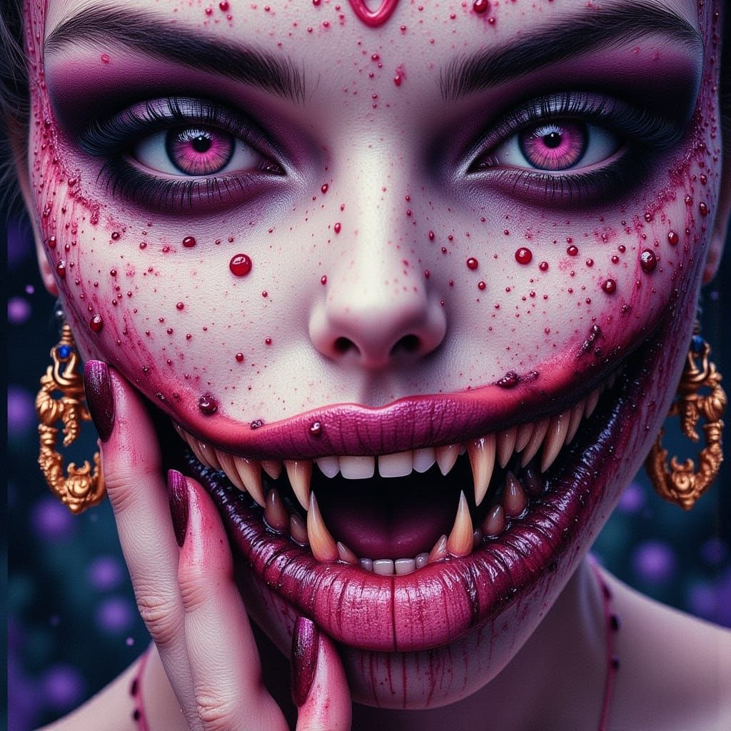 Chaotic Beauty: A Hyperrealistic Dark Portrait