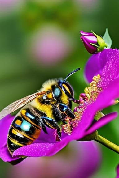 Elaborate Honey Bee Goddess in Prism Style